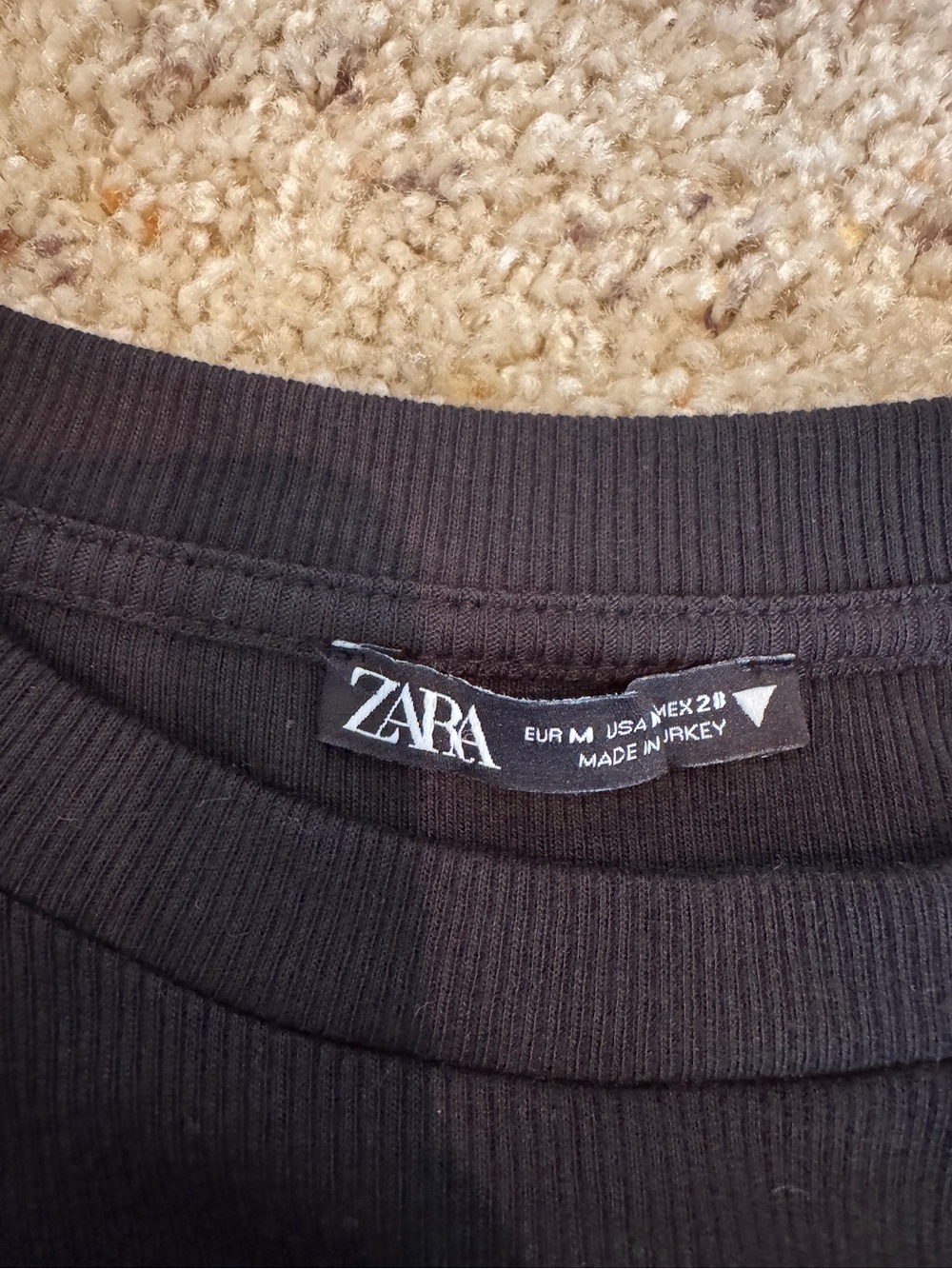 Zara Black Long-Sleeve Side-Ruche Tie Top - Picture 3 of 3